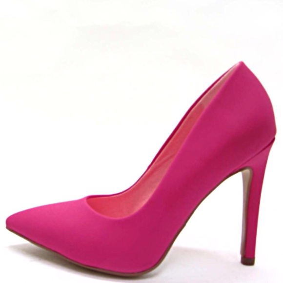 1 left! Delicious Hot Pink Closed Toe PUMP 4” Heel - Picture 4 of 6